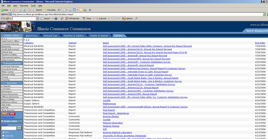 The Report Is Posted on the Illinois Commerce Commission (ICC) Website