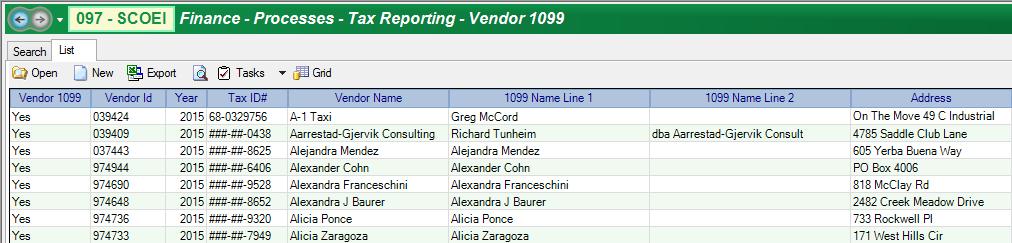 Manually Add a Miscellaneous Vendor Select New from the 1099 vendor list you originally created This method can be used to add