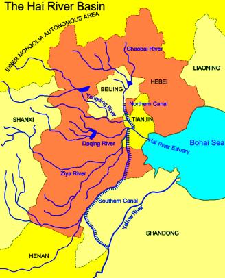 The 3-1000 km long water S/N transfers diverting flows of the Yangtze river to provide water to the water