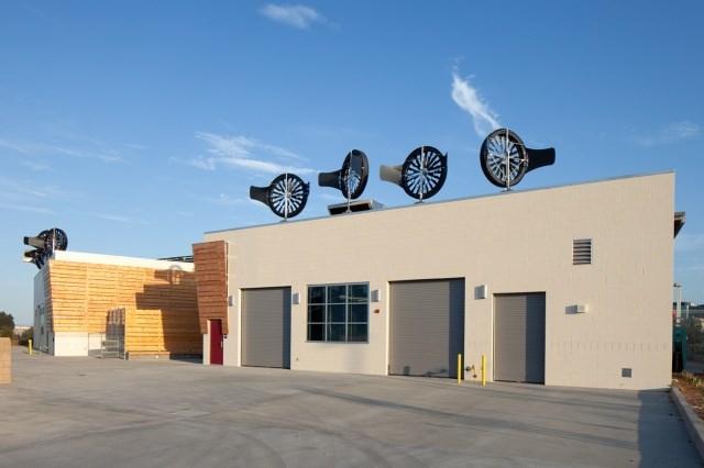 Scripps Ranch HS Sustainable Technologies Building The building features a number of energy saving and sustainable design elements, including wind turbines that capture wind energy that will be