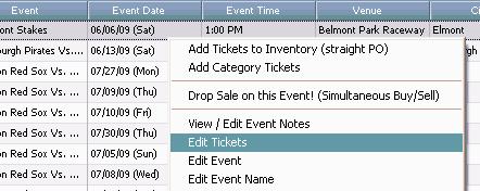 When adding tickets to inventory,