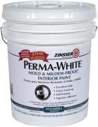 growth on the paint fi lm for FIVE YEARS. Perma-White passes severe ASTM D5590 and D3273 tests even when subjected to combined strains of mold & mildew spores.