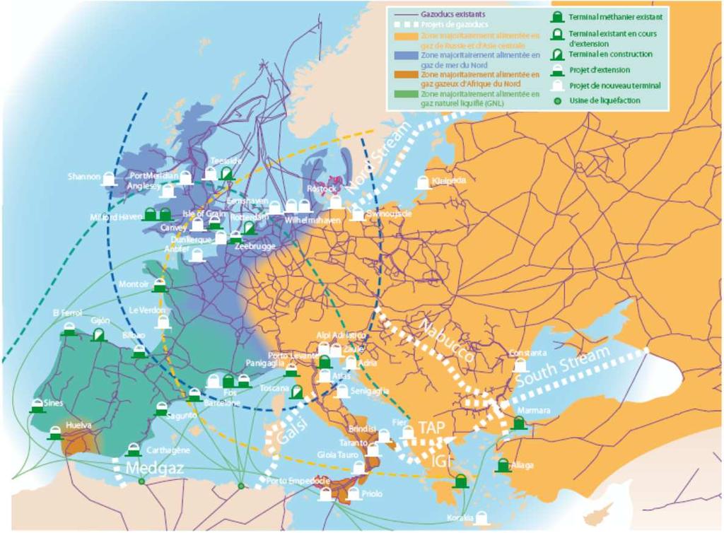 A favourable development of the market demand (2/2) Gas imported through new pipelines (Nordstream, Southstream, Nabuco,.