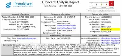 How to Read the Donaldson Fluid Analysis Report Reading a fluid analysis report can be an overwhelming and sometimes seemingly impossible task without an understanding of the basic fundamentals for