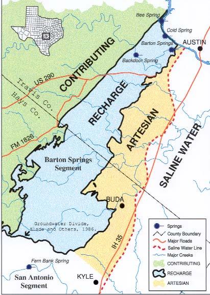 results conducted during 2002. These studies have provided new insight into groundwater flow for this karst aquifer by defining three primary groundwater basins with related groundwater flow routes.