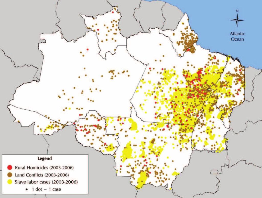 Violence in the Amazon The advance of the Amazonian frontier has been marked by conflicts over land ownership, violence, and predatory use of natural resources.