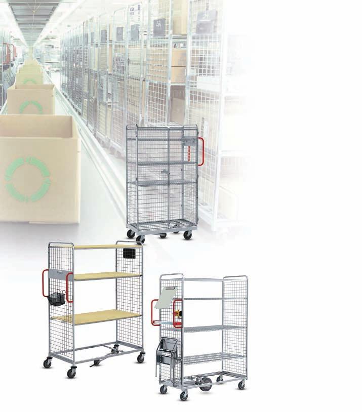 Order-picking trolley KT3 - ordering section Basic model Base frame with platform Set of wheels, 4 castor wheels Ø 125 mm 2 side sections A static element is necessary for loads exceeding 50 kg or if