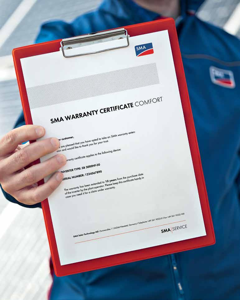 SMA EXTENDED WARRANTY Definitely a good investment SMA stands for high standards and quality excellence.