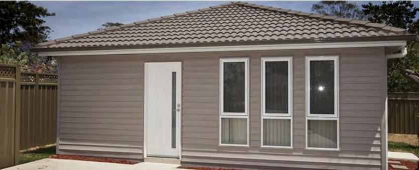 choices of external render to your new granny flat.