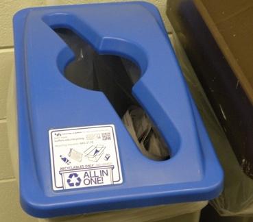 No corrugated cardboard and no glass labels (see below) can be applied to mixed recycling bins where cardboard