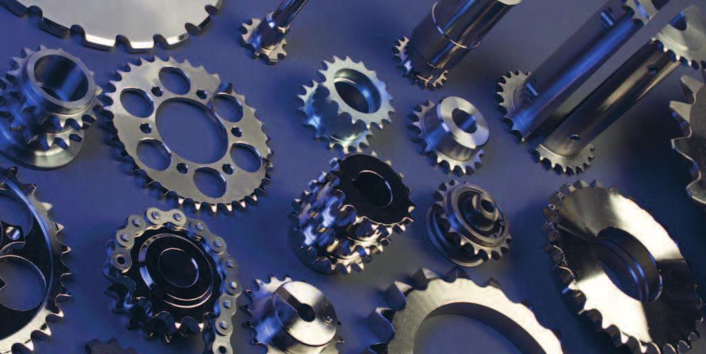 Sprockets and plate wheels We manufacture and machine sprockets and plate wheels for simplex, duplex, triplex and quadruple custom chains, with pitch from 6" to 3" and up to 3,000 mm
