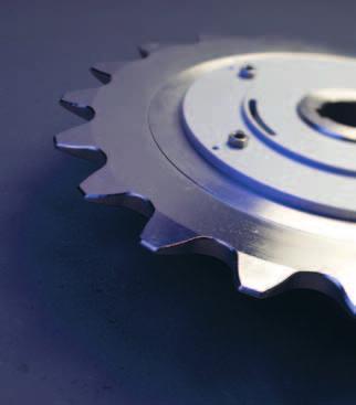 chain tensioner sprockets with bearing, hubs for taper bushes and demountable hubs. All the items can be manufactured with custom materials and heat and surface treatments.