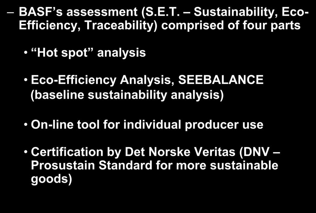 BASF s assessment (S.E.T.