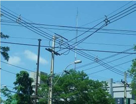 Fig.3 Relationship between a tree and distribution line (left; un-insulated lines, right; insulated lines) (provided by ANDE) 23kV distribution lines On-pole switch (4) Power Distribution Control