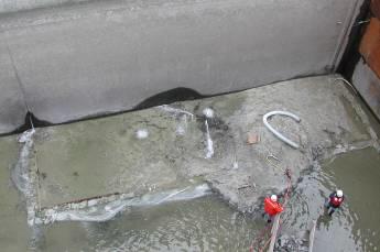 Bay 1 Dewatered after Concrete Diver had difficulties seeing
