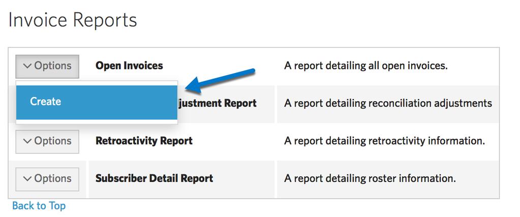 The Create a Report page displays. 3.