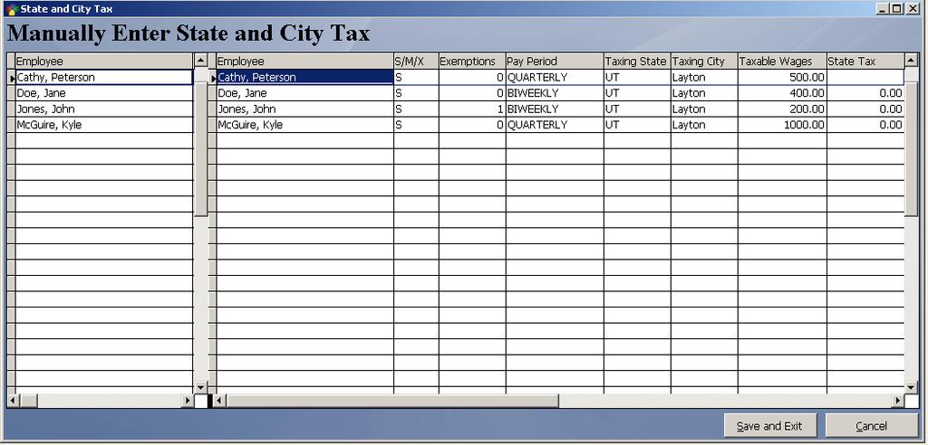 MANUALLY ENTERING STATE TAX (OPTIONAL) Certain states do not calculate tax based on a percentage.