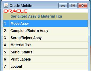 Reversing reject or scrap transactions Issuing and Returning Components to jobs These transactions are available on the menu in the Assembly Transaction window.