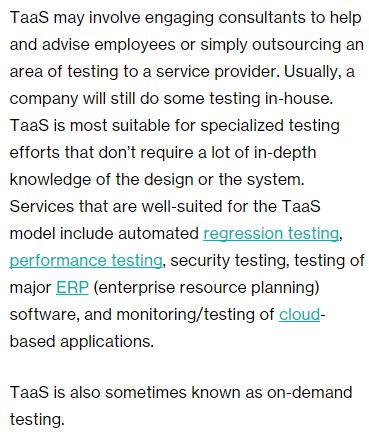 What is really Testing as a Service: TaaS? Let s have a look at what Google search brings up: Sources: http://www.guru99.