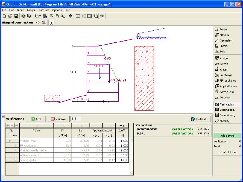 Gabion - Design and Analysis of Gabion Walls The program is used to verify the design of walls built