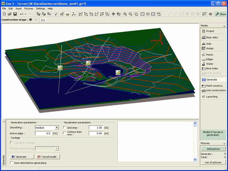 Terrain Digital Model of Terrain The program creates digital terrain models (DEM, DTM) from input data points and holes.