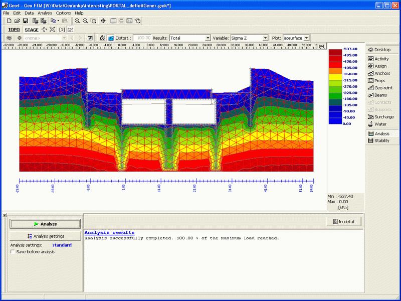 FEM - Modeling of Various Geotechnical Problems by FEM The program can model and analyze a wide range of
