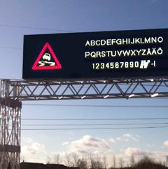 faulty and dangerous messages on signs for enhanced traffic safety, with direct control of