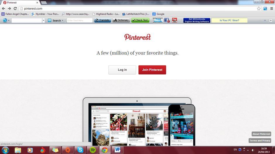 Pinterest Pinterest is a pin board style photo sharing website that allows users to create and manage theme based image collections such as events, interests and hobbies.