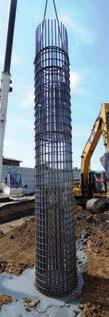Construction stages Reinforcement cages Since the reinforcement cages are lowered down to thebottom of the pile through a mass of fresh concrete, theyshall be assembled with the utmost care and