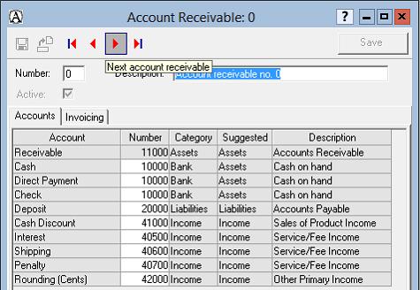Accounts Receivable Receivable accounts in Acomba need to be defined in the Input > Accounts Receivable > Accounts Receivable screen.