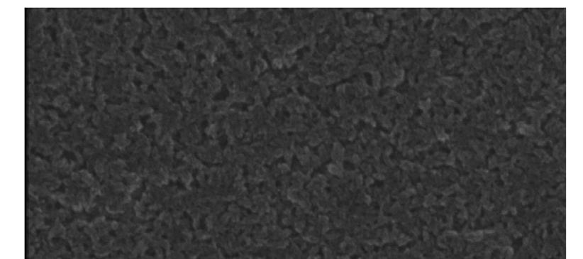 200 nm Supplementary Figure 2 SEM image of a compact film of CsSnI 3 prepared with 10 mol% SnCl 2 additive from a 16 wt.