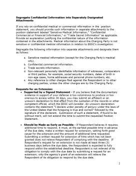 to Effective Position Statement guide Instructs Respondent to upload Position Statement and