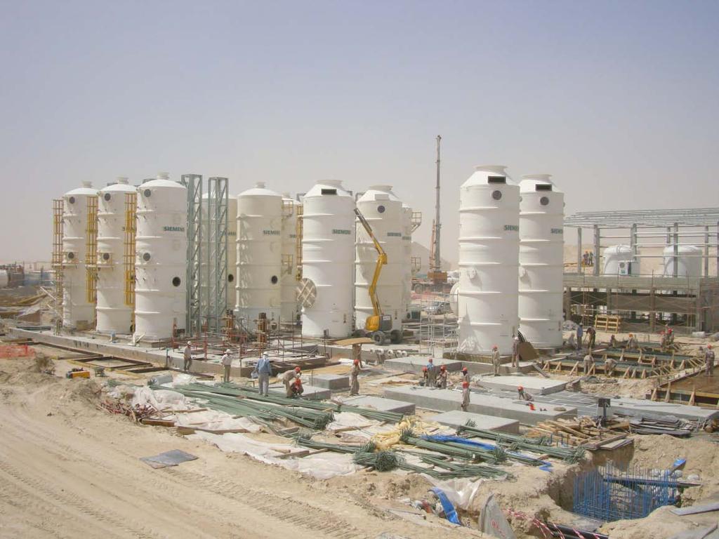 Technology Selection: Hybrid Systems Project being installed in Dubai combines 12 biotrickling scrubber towers followed by four single stage chemical scrubbers.