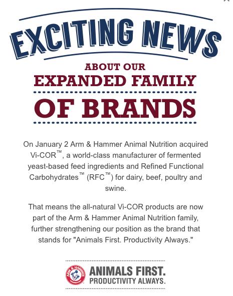 In addition, in January 2015, we made an acquisition of a business, Vi-COR, that got us into more species than just dairy.