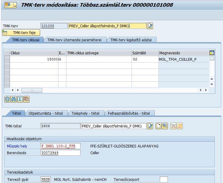 database Task lists SAP maintenance plan based on
