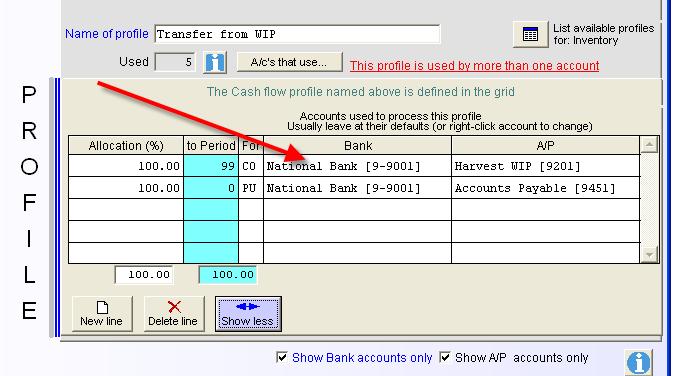 Step 12 Add a new Cash Flow Profile The default inventory setting for VCF is to automatically purchase/replace inventory as it is sold.