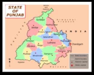 PUNJAB: USHERER OF THE GREEN REVOLUTION Punjab has an area of 50,362 sq kms and 83.