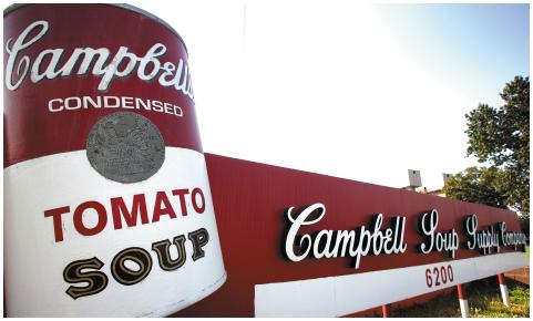 The Campbell Soup Company uses product departmentalization to organize its company
