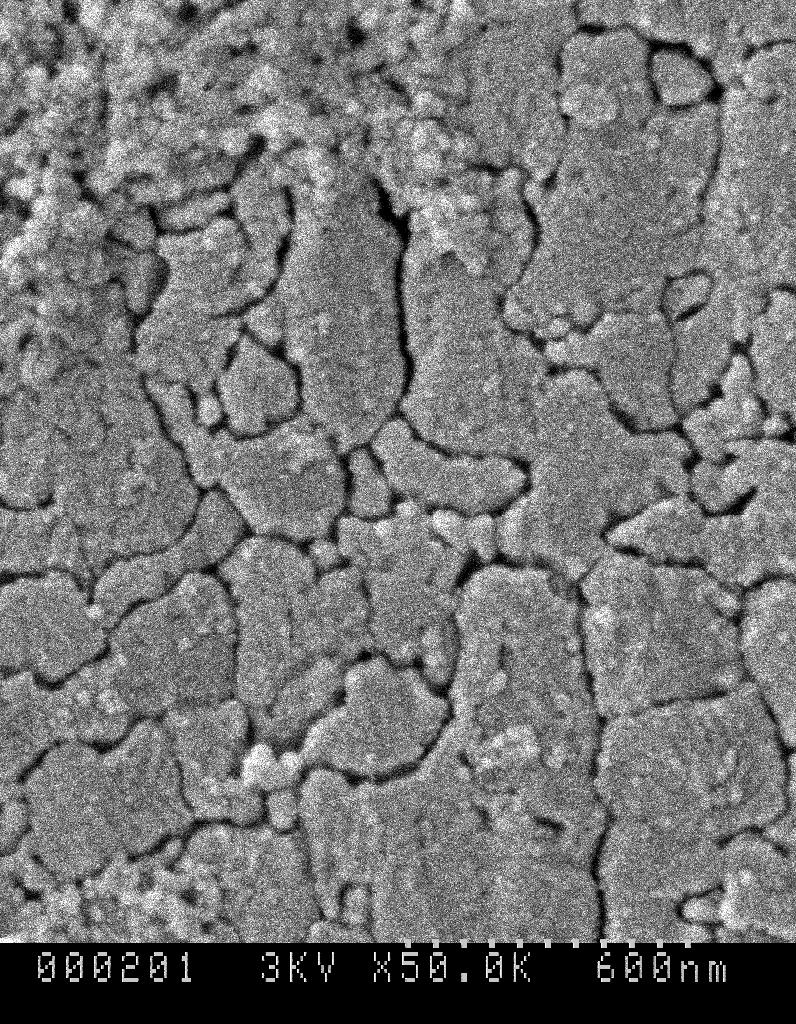 Figure 4.15 SEM image of Cu 2 S at high magnification From the SEM images of Cu 2 S, it can be observed that there are micro-cracks in the film.