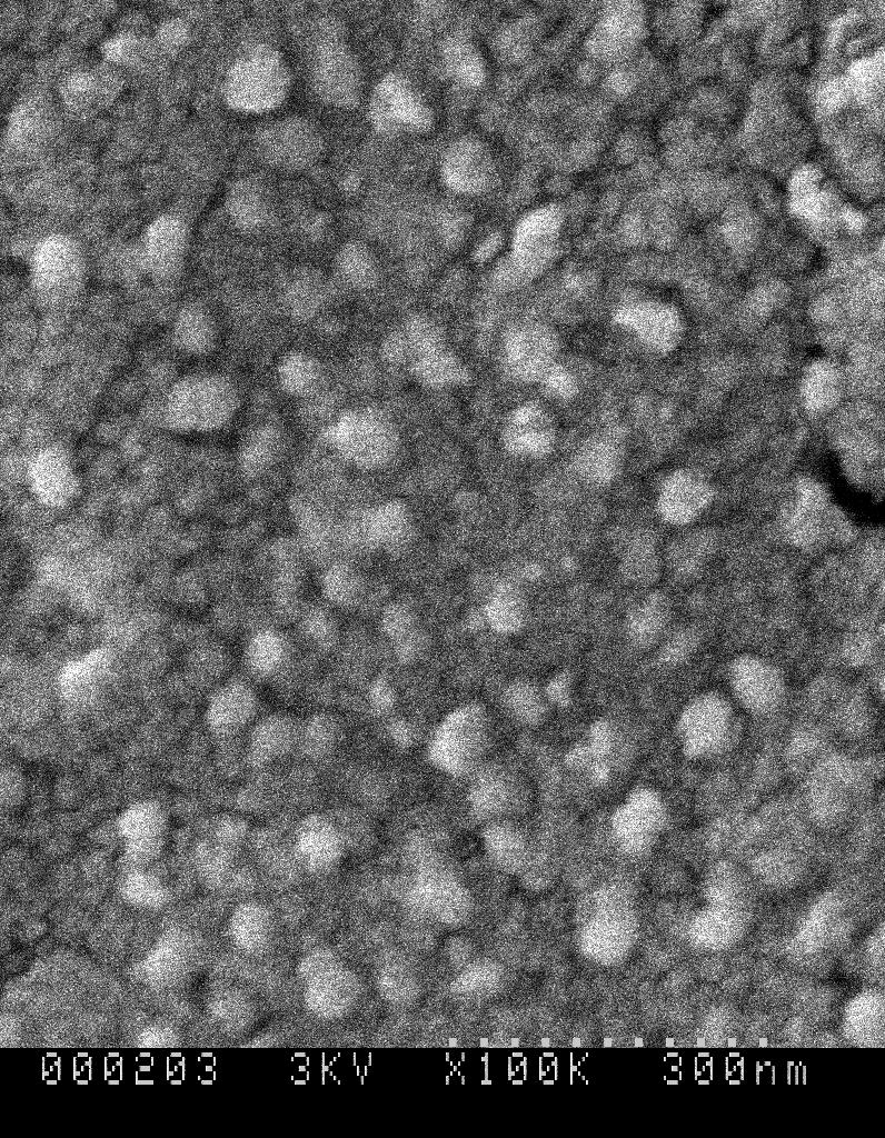 Figure 4.26 SEM image of Cu 2 S on porous alumina template high magnification The sputtered ITO from the bottom and the 3.