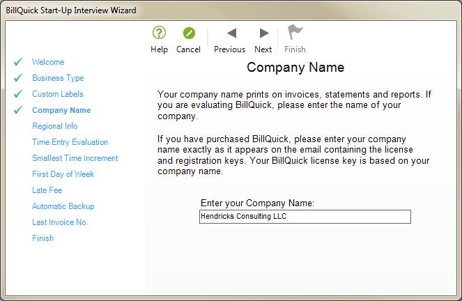 On the New BillQuick Database dialog box, enter a name for the new database. Most commonly, the company name is used for easy identification. Click the Open button.