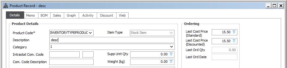 Products If you have Products in Manage that you keep track of, then the Product field on the Procurement > Product Catalog screen in Manage must be consistent with the Product Code field on the