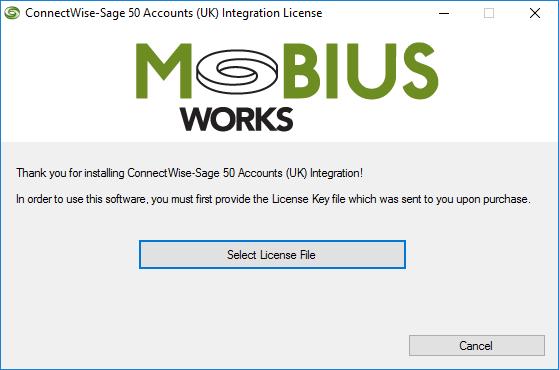 The installation creates a ConnectWise Manage-Sage 50 Accounts Integration Application desktop icon.