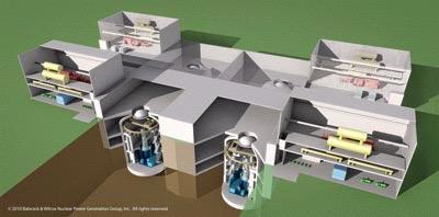 & Wilcox mpower Concept Light-water cooled 125-750 MWe Underground