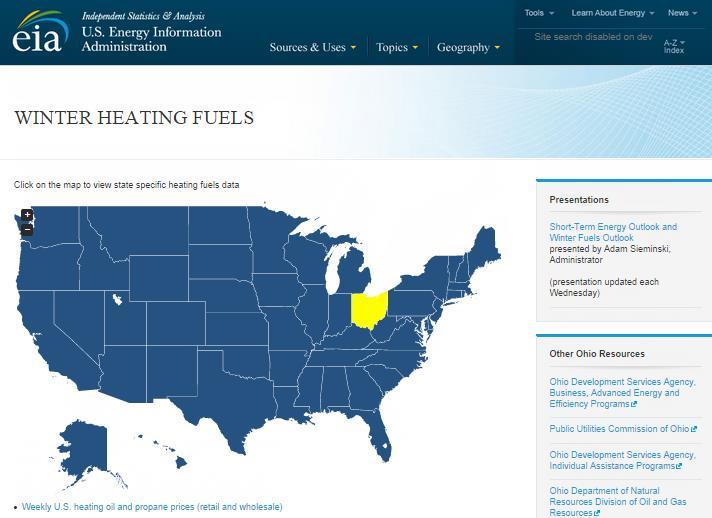 New EIA Winter Heating Fuels page centralizes information on stocks and prices across fuels EIA created a new webpage that organizes the agency s weekly pricing and storage data on heating oil,