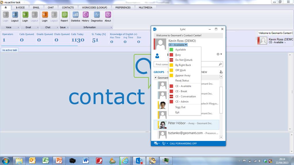 Customer history and CRM integration means faster, richer and more focused service. Lync integration means real time access to organisation skills and resources.