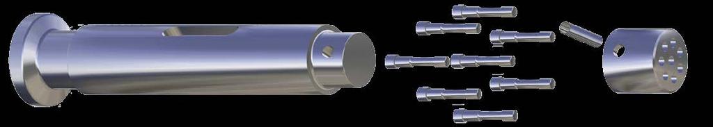 External Cap Fixing Multi-tip punches are manufactured with the cap fixing fitted external to the body of the punch. In some circumstances this may allow more tips to be located on each punch.