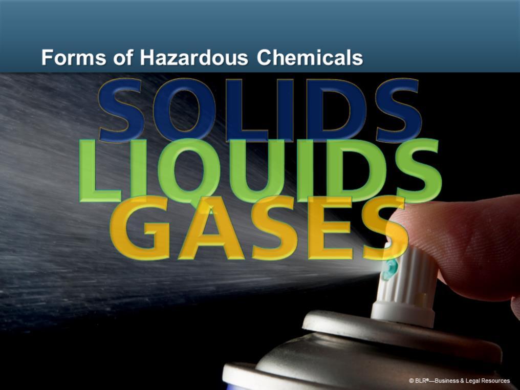 Now let s consider the types of chemicals we use and the kinds of hazards they might present.