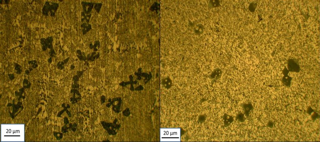Results and discussion Phases and microstructures Fig. 2 shows the microstructures of Al 15%Mg 2 Si metal matrix composite in as-cast and extruded conditions.