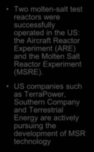 Reactor Experiment (ARE) and the Molten Salt